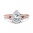 FlyerFit® 14K Pink Gold Shank And White Gold Top Split Shank Engagement Ring