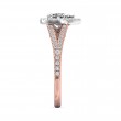 FlyerFit® 14K Pink Gold Shank And White Gold Top Split Shank Engagement Ring