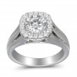 FlyerFit® 14K White Gold Split Shank Engagement Ring