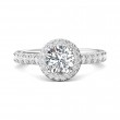 FlyerFit® 18K White Gold Micropave Halo Engagement Ring