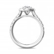 FlyerFit® 18K White Gold Micropave Halo Engagement Ring