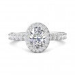 FlyerFit® 18K White Gold Micropave Halo Engagement Ring