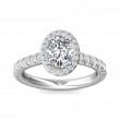 FlyerFit® 18K White Gold Micropave Halo Engagement Ring