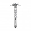 FlyerFit® 18K White Gold Micropave Halo Engagement Ring