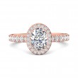 FlyerFit® 18K Pink Gold Micropave Halo Engagement Ring