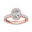 FlyerFit® 18K Pink Gold Micropave Halo Engagement Ring