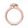 FlyerFit® 18K Pink Gold Micropave Halo Engagement Ring