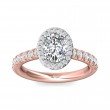 FlyerFit® 14K Pink Gold Shank And White Gold Top Micropave Halo Engagement Ring