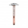 FlyerFit® 14K Pink Gold Shank And White Gold Top Micropave Halo Engagement Ring