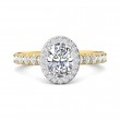 FlyerFit® 14K Yellow and 14K White Gold Micropave Halo Engagement Ring