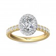 FlyerFit® 14K Yellow and 14K White Gold Micropave Halo Engagement Ring