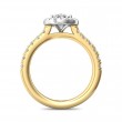 FlyerFit® 14K Yellow and 14K White Gold Micropave Halo Engagement Ring