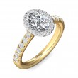 FlyerFit® 14K Yellow and 14K White Gold Micropave Halo Engagement Ring