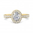 FlyerFit® 14K Yellow Gold Micropave Halo Engagement Ring