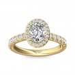 FlyerFit® 14K Yellow Gold Micropave Halo Engagement Ring