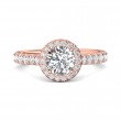 FlyerFit® 14K Pink Gold Micropave Halo Engagement Ring