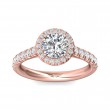 FlyerFit® 14K Pink Gold Micropave Halo Engagement Ring