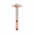 FlyerFit® 14K Pink Gold Micropave Halo Engagement Ring