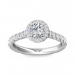 FlyerFit® 14K White Gold Micropave Halo Engagement Ring