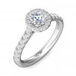 FlyerFit® 14K White Gold Micropave Halo Engagement Ring