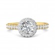 FlyerFit® 14K Yellow and 14K White Gold Micropave Halo Engagement Ring