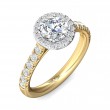 FlyerFit® 14K Yellow and 14K White Gold Micropave Halo Engagement Ring