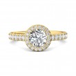 FlyerFit® 18K Yellow Gold Micropave Halo Engagement Ring