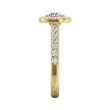 FlyerFit® 18K Yellow Gold Micropave Halo Engagement Ring