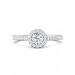 FlyerFit® 14K White Gold Micropave Halo Engagement Ring