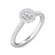 FlyerFit® 14K White Gold Micropave Halo Engagement Ring