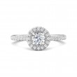 FlyerFit® 14K White Gold Micropave Halo Engagement Ring