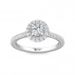 FlyerFit® 14K White Gold Micropave Halo Engagement Ring