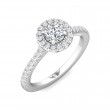 FlyerFit® 14K White Gold Micropave Halo Engagement Ring