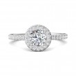 FlyerFit® 18K White Gold Micropave Halo Engagement Ring