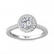 FlyerFit® 18K White Gold Micropave Halo Engagement Ring