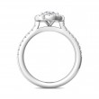 FlyerFit® 18K White Gold Micropave Halo Engagement Ring