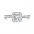 FlyerFit® Platinum Micropave Halo Engagement Ring