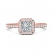 FlyerFit® 18K Pink Gold Micropave Halo Engagement Ring