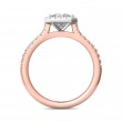 FlyerFit® 14K Pink Gold Shank And White Gold Top Micropave Halo Engagement Ring