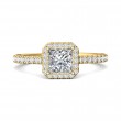 FlyerFit® 14K Yellow Gold Micropave Halo Engagement Ring