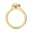 FlyerFit® 14K Yellow Gold Micropave Halo Engagement Ring