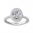 FlyerFit® Platinum Micropave Halo Engagement Ring