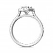 FlyerFit® Platinum Micropave Halo Engagement Ring