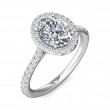 FlyerFit® Platinum Micropave Halo Engagement Ring