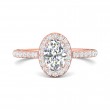 FlyerFit® 14K Pink Gold Micropave Halo Engagement Ring