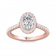 FlyerFit® 14K Pink Gold Micropave Halo Engagement Ring