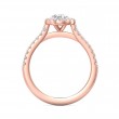 FlyerFit® 14K Pink Gold Micropave Halo Engagement Ring