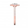 FlyerFit® 14K Pink Gold Micropave Halo Engagement Ring