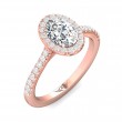 FlyerFit® 14K Pink Gold Micropave Halo Engagement Ring