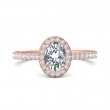 FlyerFit® 14K Pink Gold Micropave Halo Engagement Ring